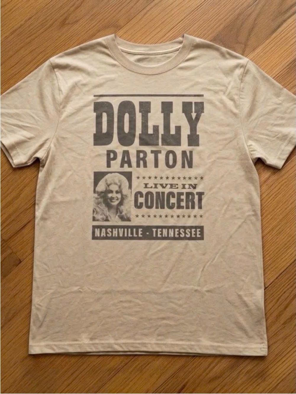 Vintage Dolly Parton Live in Concert Tee - Sand and Gray